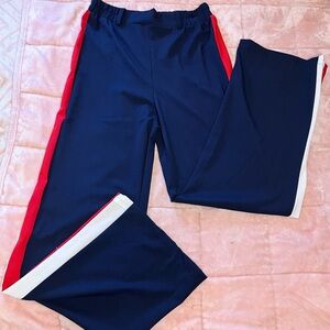 Navy and Red Track Pants